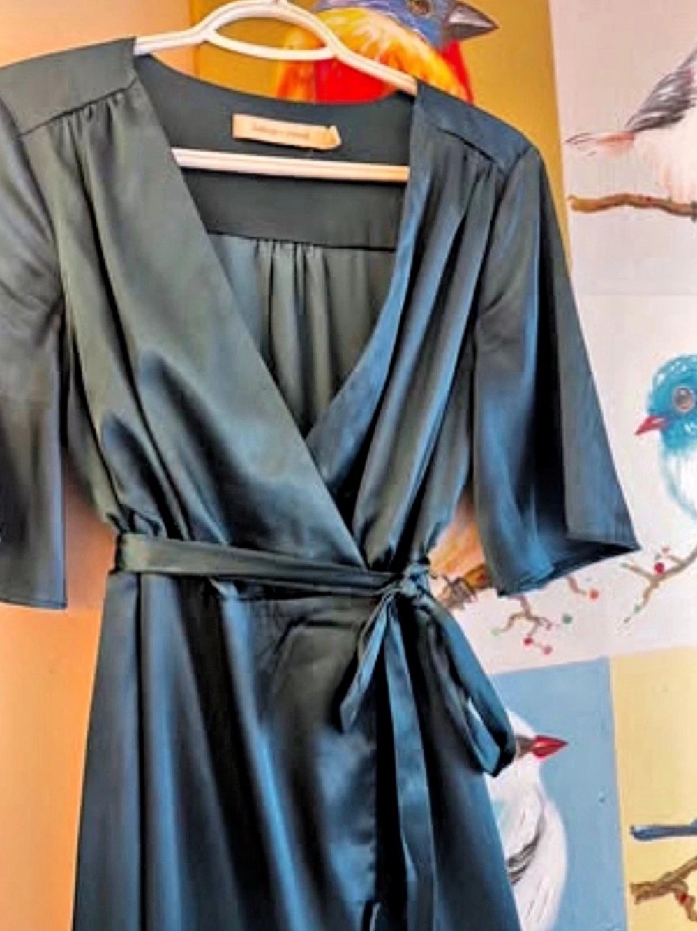 Bishop + Young Aeries Wrap Dress Green Size Medium